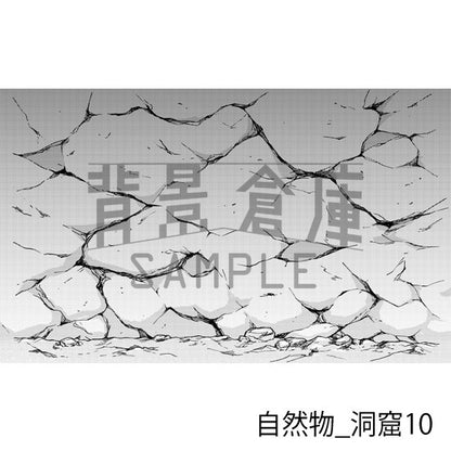 洞窟の背景（トーンつき）です。