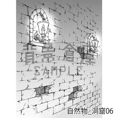 自然物_背景素材集7（洞窟）_トーン