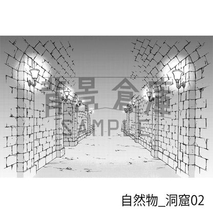 自然物_背景素材集7（洞窟）_トーン