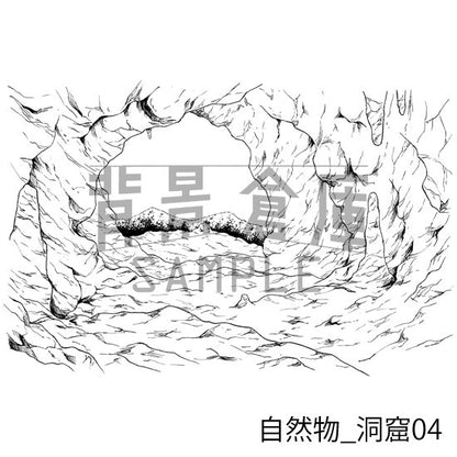 自然物_背景素材集7（洞窟）_トーン