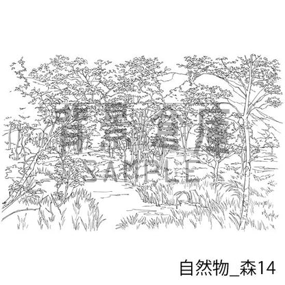 自然物_森14_トーン