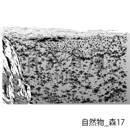 森の背景（トーンつき）です。