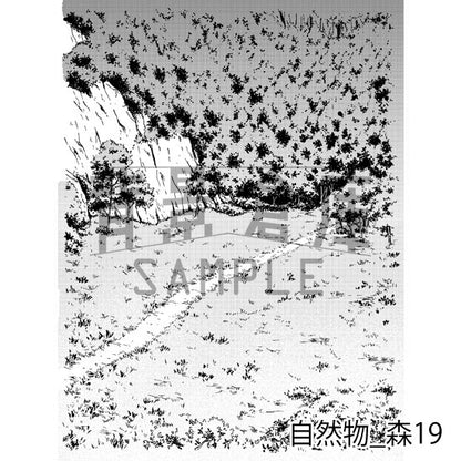 森の背景（トーンつき）です。