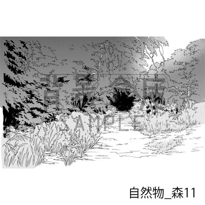 自然物_背景素材集9（森）_トーン