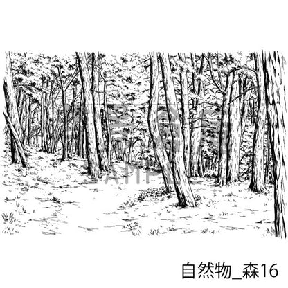 自然物_背景素材集9（森）_トーン