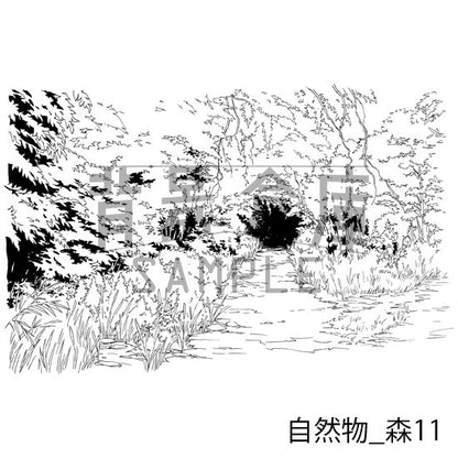 自然物_背景素材集9（森）_トーン