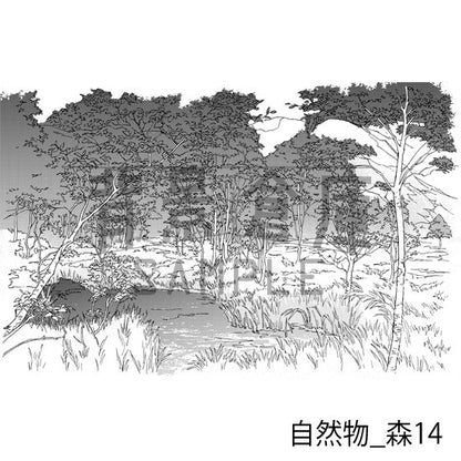 自然物_背景素材集9（森）_トーン