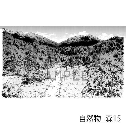 自然物_背景素材集9（森）_トーン