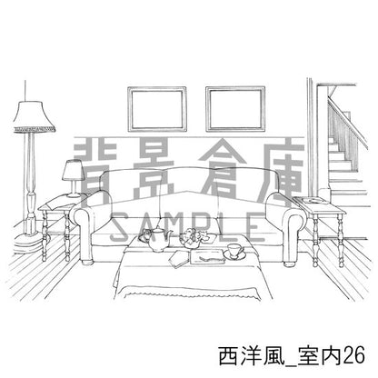 西洋風_室内26_トーン