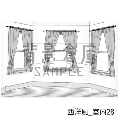 西洋風_背景素材集7（室内）_トーン