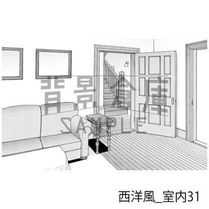 西洋風_背景素材集7（室内）_トーン