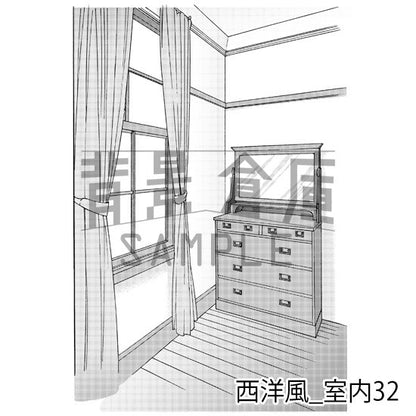 西洋風_背景素材集7（室内）_トーン