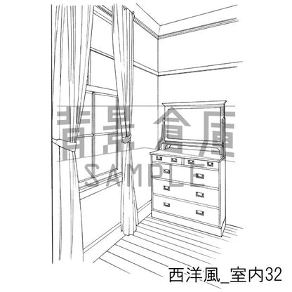 西洋風_背景素材集7（室内）_トーン