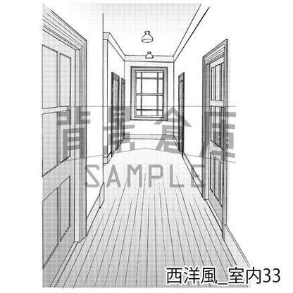 西洋風_背景素材集7（室内）_トーン