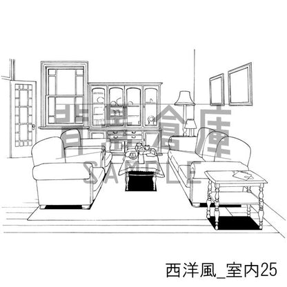 西洋風_背景素材集7（室内）_トーン