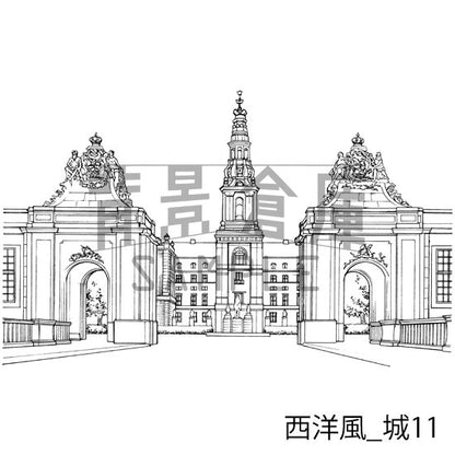 西洋風_城11_トーン