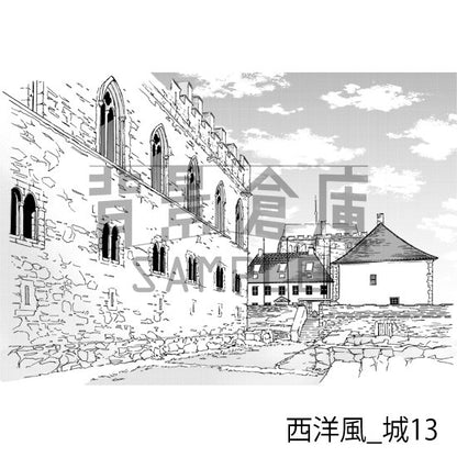 西洋風_背景素材集9（城）_トーン