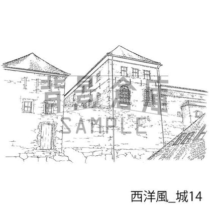 西洋風_背景素材集9（城）_トーン