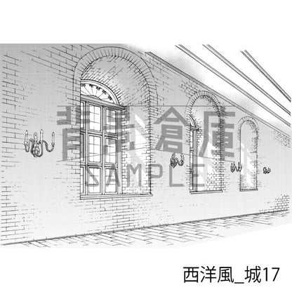 西洋風_背景素材集9（城）_トーン
