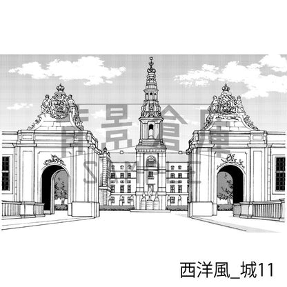 西洋風_背景素材集9（城）_トーン