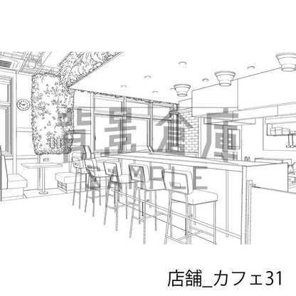 店舗_背景素材集22（カフェ）_トーン