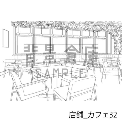 店舗_背景素材集22（カフェ）_トーン