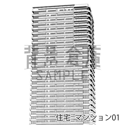 マンションの外観（トーンつき）です。