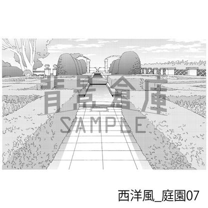 西洋風の庭園（トーンつき）です。