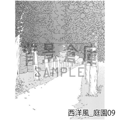 西洋風の庭園（トーンつき）です。