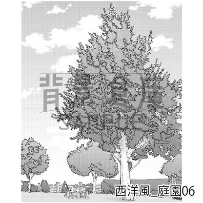 西洋風_背景素材集8（庭園）_トーン