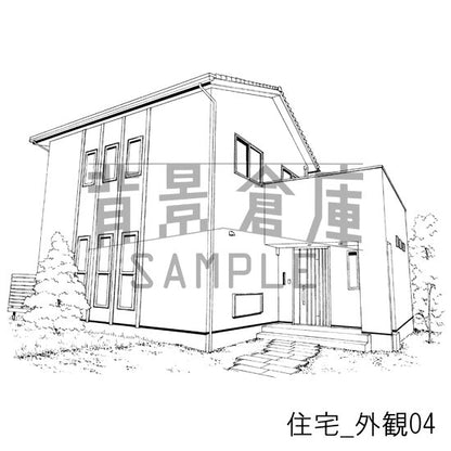 住宅_背景素材集1（外観）_トーン