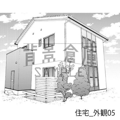 住宅_背景素材集1（外観）_トーン