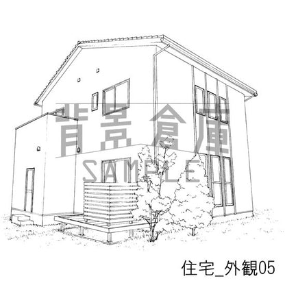 住宅_背景素材集1（外観）_トーン