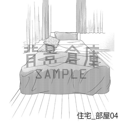 住宅_背景素材集3（部屋 寝室）_トーン