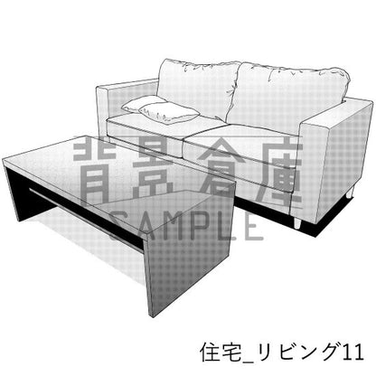 住宅の部屋（トーンつき）です。