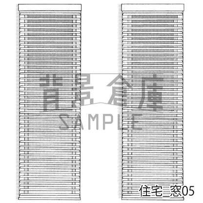 住宅の窓（トーンつき）です。