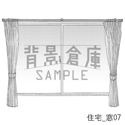 住宅の窓（トーンつき）です。