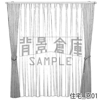 住宅_背景素材集6（窓）_トーン