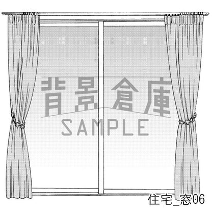 住宅_背景素材集6（窓）_トーン