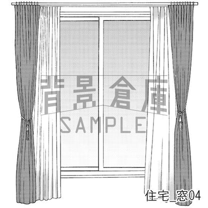 住宅_背景素材集6（窓）_トーン