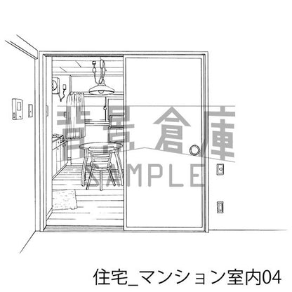住宅_背景素材集9（マンション室内）_トーン