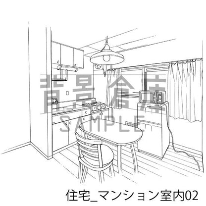 住宅_背景素材集9（マンション室内）_トーン