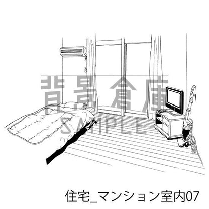 住宅_背景素材集12（マンション室内）_トーン