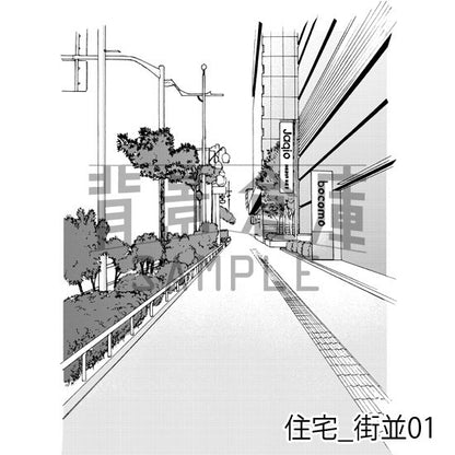 住宅の街並（トーンつき）です。