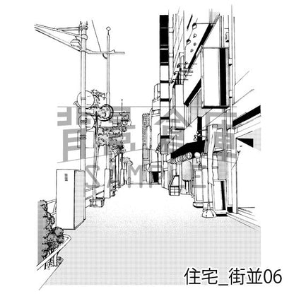住宅の街並（トーンつき）です。