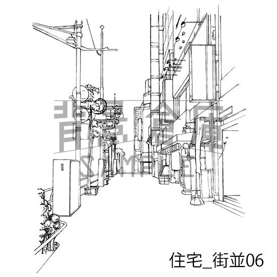 住宅_街並06_トーン