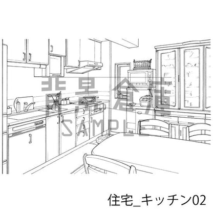 住宅_キッチン02_トーン