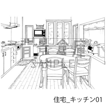 住宅_背景素材集14（マンション室内）_トーン