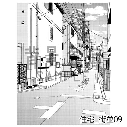 住宅の街並（トーンつき）です。