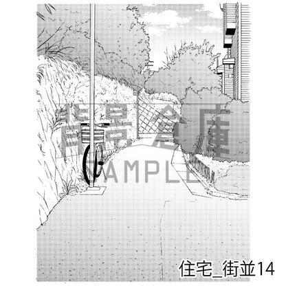 住宅_背景素材集16（街並）_トーン